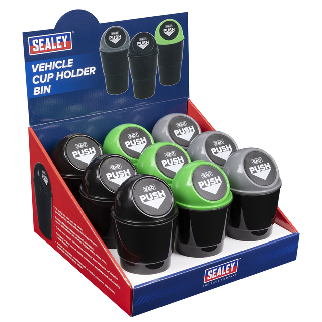 Sealey VS09 Vehicle Cup Holder Bin - Display Box of 9