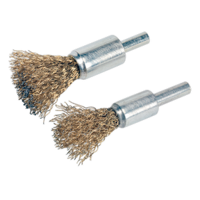 Sealey VS1801 Decarbonising Crimped Wire Brush Set 2pc