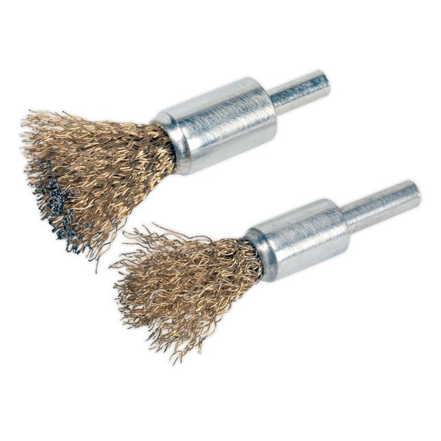 Sealey VS1801 Decarbonising Crimped Wire Brush Set 2pc