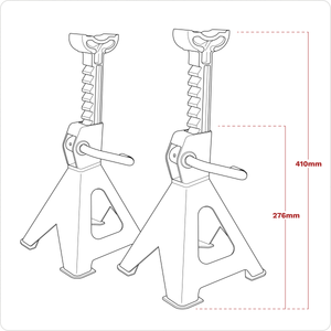 Sealey VS2002HV Ratchet Type Axle Stands (Pair) 2 Tonne Capacity per Stand - Hi-Vis Green - additional view 7