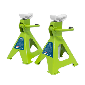 Sealey VS2002HV Ratchet Type Axle Stands (Pair) 2 Tonne Capacity per Stand - Hi-Vis Green - additional view 4