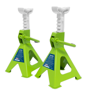 Sealey VS2002HV Ratchet Type Axle Stands (Pair) 2 Tonne Capacity per Stand - Hi-Vis Green - additional view 8