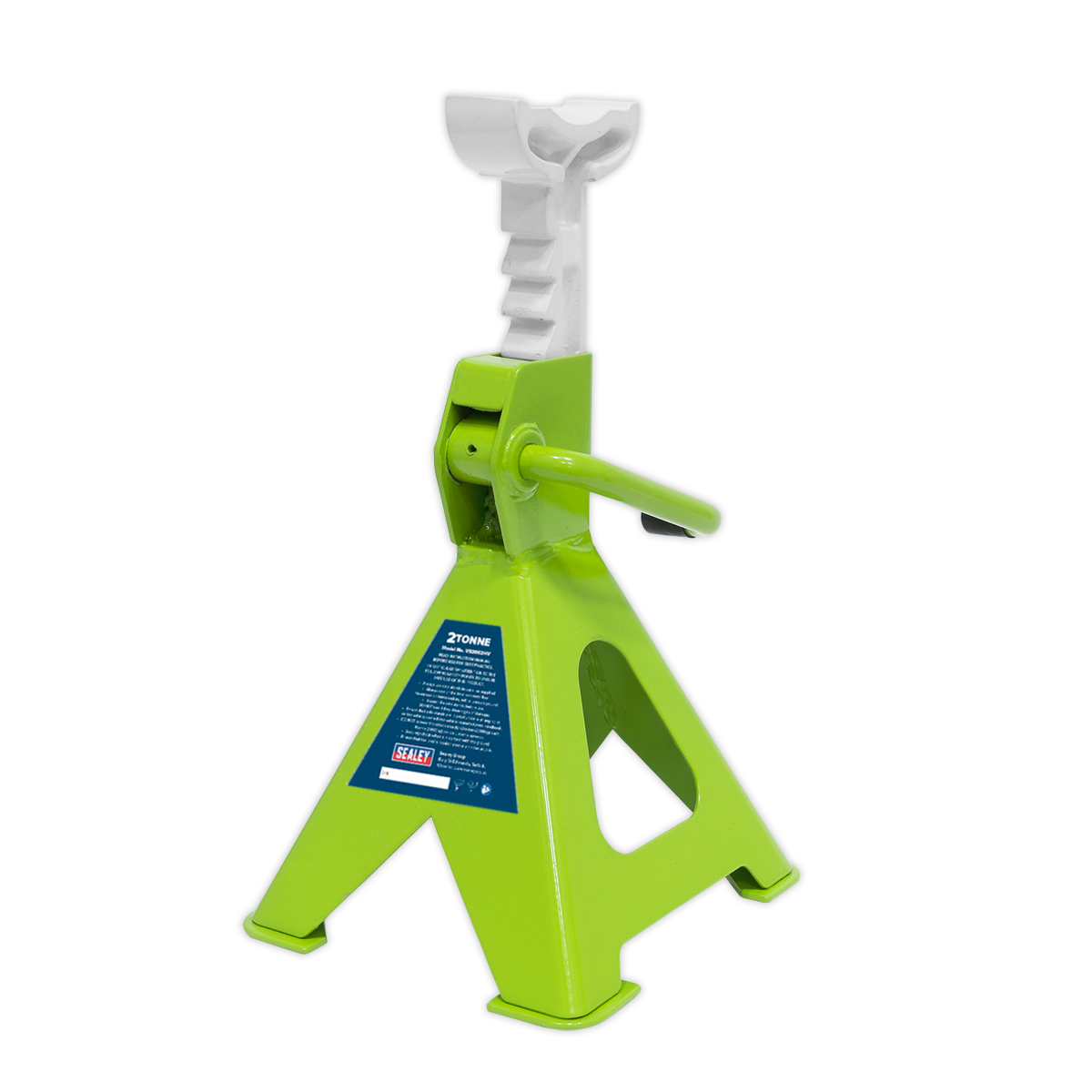 Sealey VS2002HV Ratchet Type Axle Stands (Pair) 2 Tonne Capacity per Stand - Hi-Vis Green - additional view 2