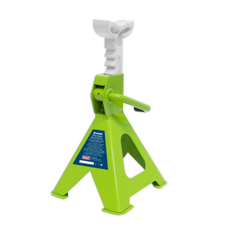 Sealey VS2002HV Ratchet Type Axle Stands (Pair) 2 Tonne Capacity per Stand - Hi-Vis Green - additional view 2