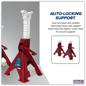 Sealey VS2003 Ratchet Type Axle Stands (Pair) 3 Tonne Capacity per Stand - additional view 6