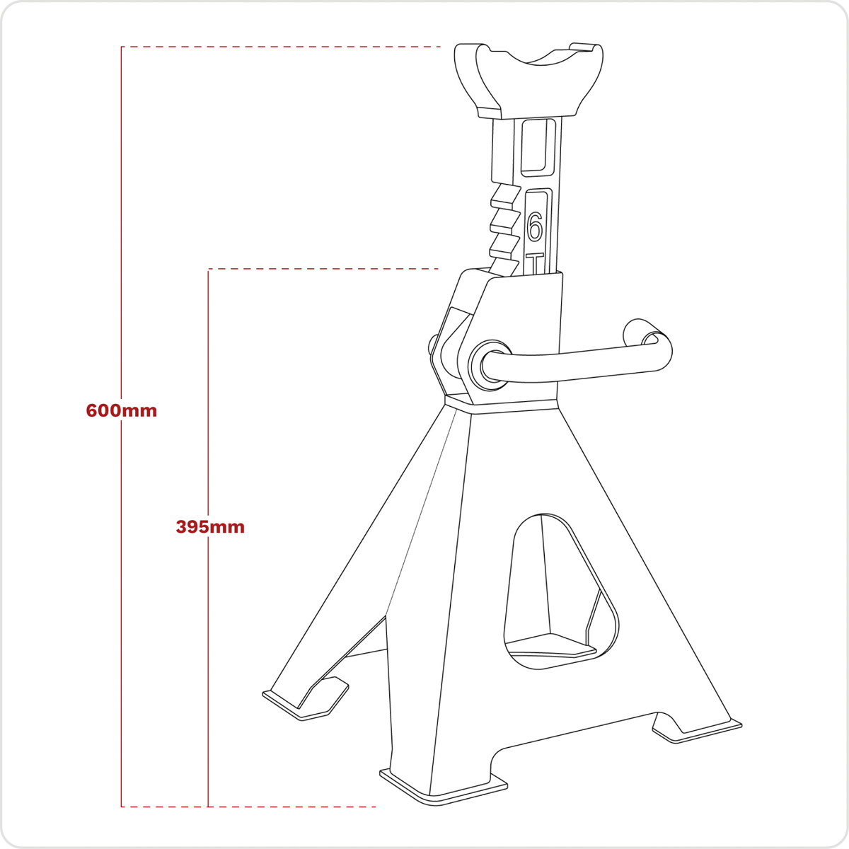 Sealey VS2006 Ratchet Type Axle Stands (Pair) 6 Tonne Capacity per Stand - additional view 6