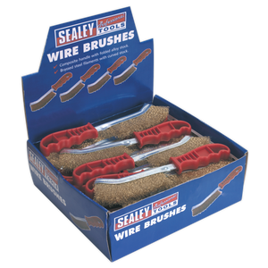 Sealey WB05DB24 Brassed Steel Wire Brush with Plastic Handle - Display Box of 24 - additional view 2