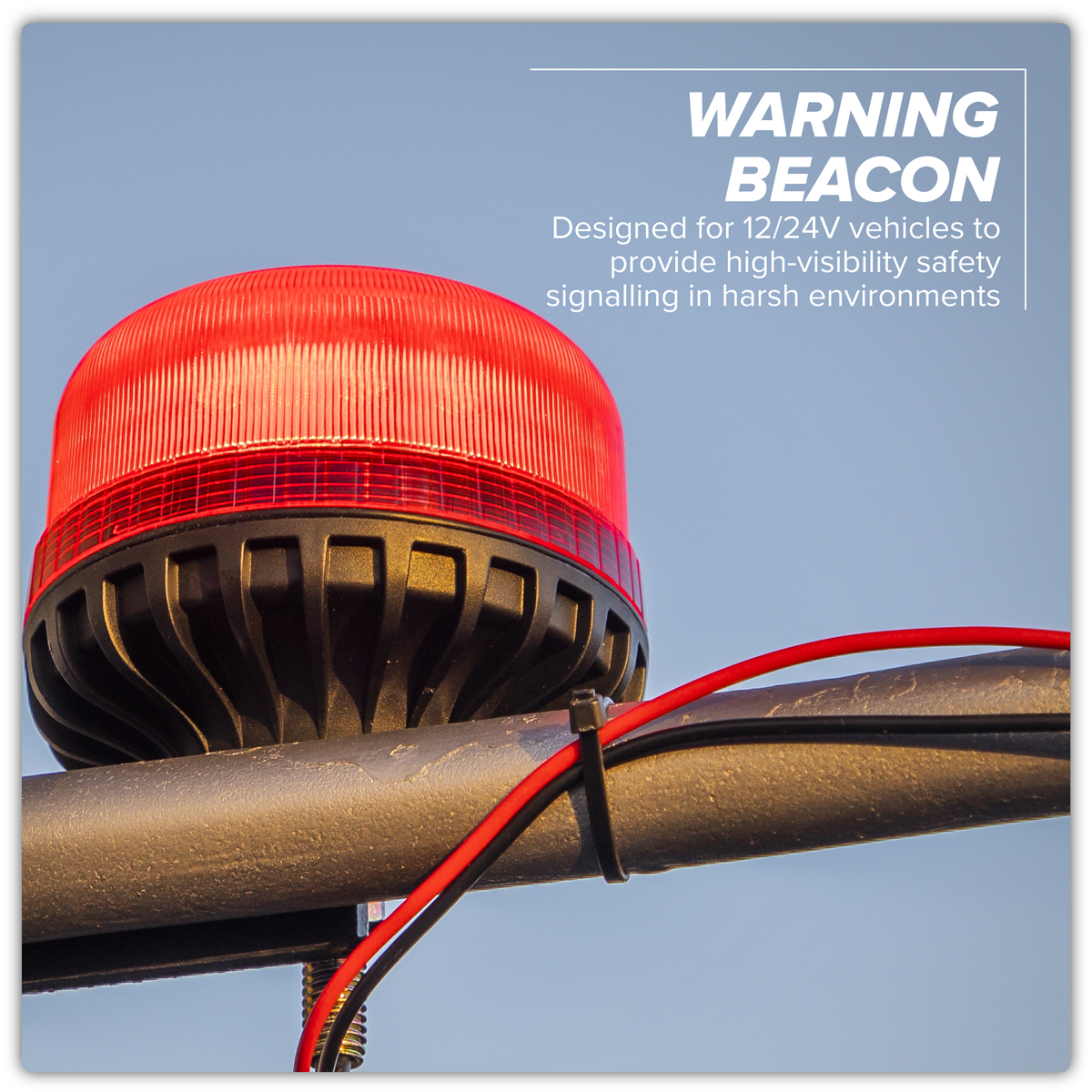 Sealey WB951LEDR Warning Beacon with 12mm Bolt Fixing 36W SMD LED 12/24V - Red - additional view 9