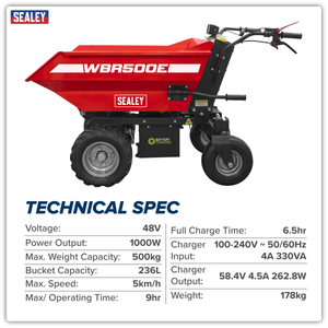 Sealey WBR500E Electric Mini Dumper 500kg Capacity - additional view 3
