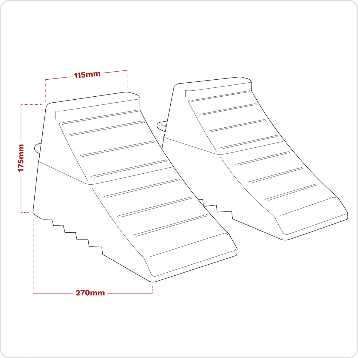 Sealey WC02 Rubber Wheel Chocks - Pair - additional view 4