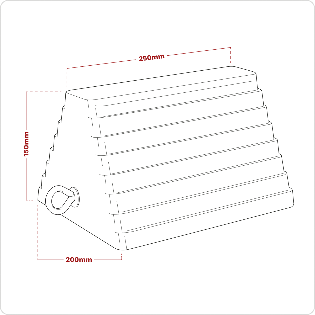 Sealey WC03 Rubber Wheel Chock 3.8kg - Single - additional view 4