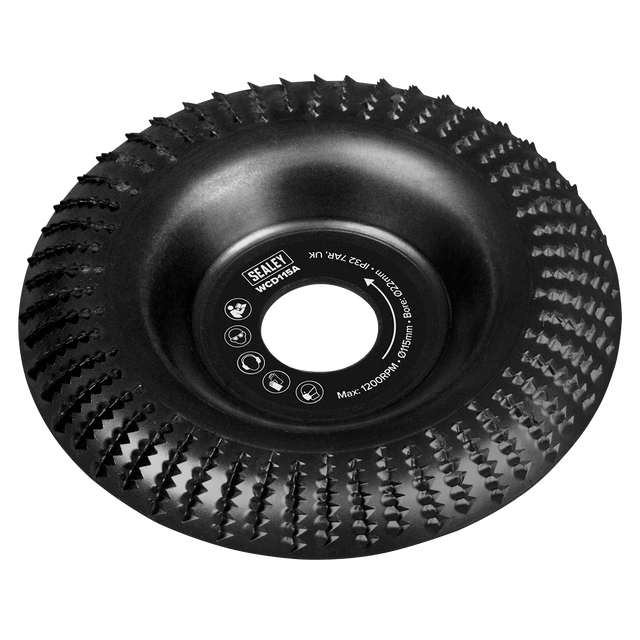 Sealey WCD115A 115mm Arc Shape Wood Carving Disc 22mm Bore