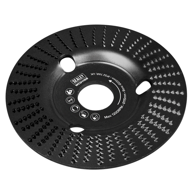 Sealey WCD115B 115mm Bevel Shape Wood Carving Disc 22mm Bore