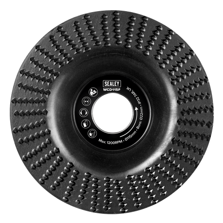 Sealey WCD115F 115mm Flat Shape Wood Carving Disc 22mm Bore - additional view 2