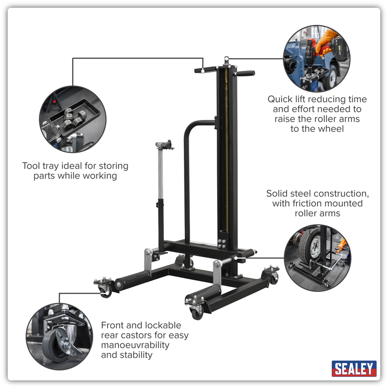 Sealey WD50QLS Viking Quick Lift Wheel Removal/Lifter Trolley 50kg Capacity - additional view 12