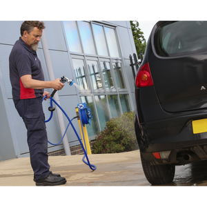 Sealey WHR1512 Heavy-Duty Retractable Water Hose Reel 15m Ø13mm ID Rubber Hose