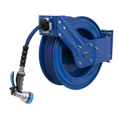 Sealey WHR1512 Heavy-Duty Retractable Water Hose Reel 15m Ø13mm ID Rubber Hose