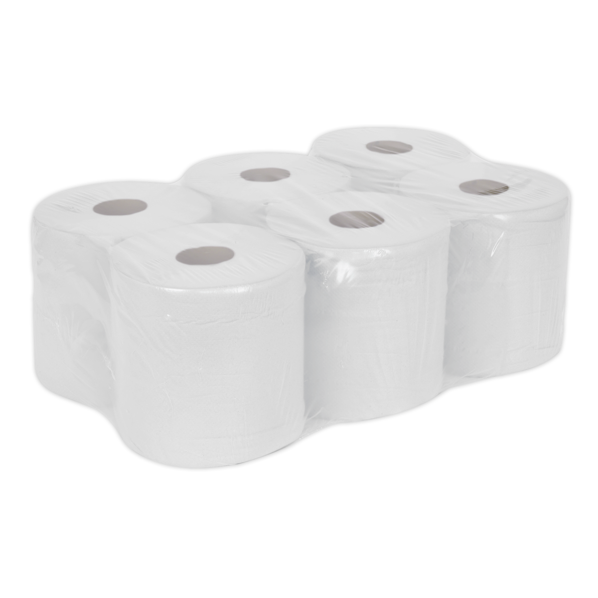 Sealey WHT150 2-Ply Embossed White Paper Roll 150m - Pack of 6 - additional view 3