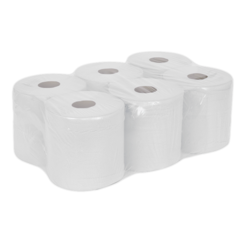 Sealey WHT150 2-Ply Embossed White Paper Roll 150m - Pack of 6 - additional view 3