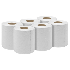 Sealey WHT60 2-Ply Embossed White Paper Roll 60m - Pack of 6