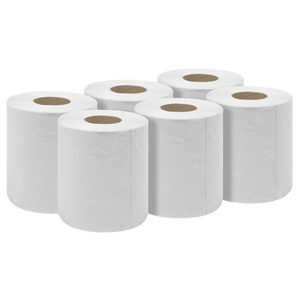 Sealey WHT60 2-Ply Embossed White Paper Roll 60m - Pack of 6