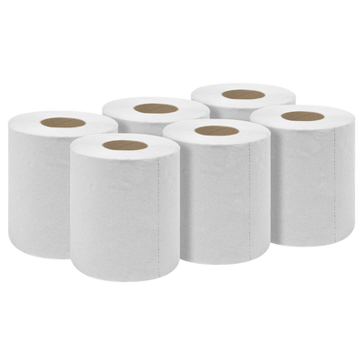 Sealey WHT60 2-Ply Embossed White Paper Roll 60m - Pack of 6