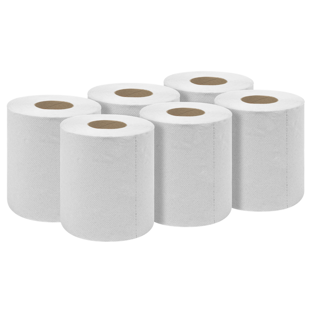 Sealey WHT60 2-Ply Embossed White Paper Roll 60m - Pack of 6