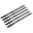 Sealey WJT101BR Jigsaw Blade for Wood & Plastics 75mm 10tpi - Pack of 5