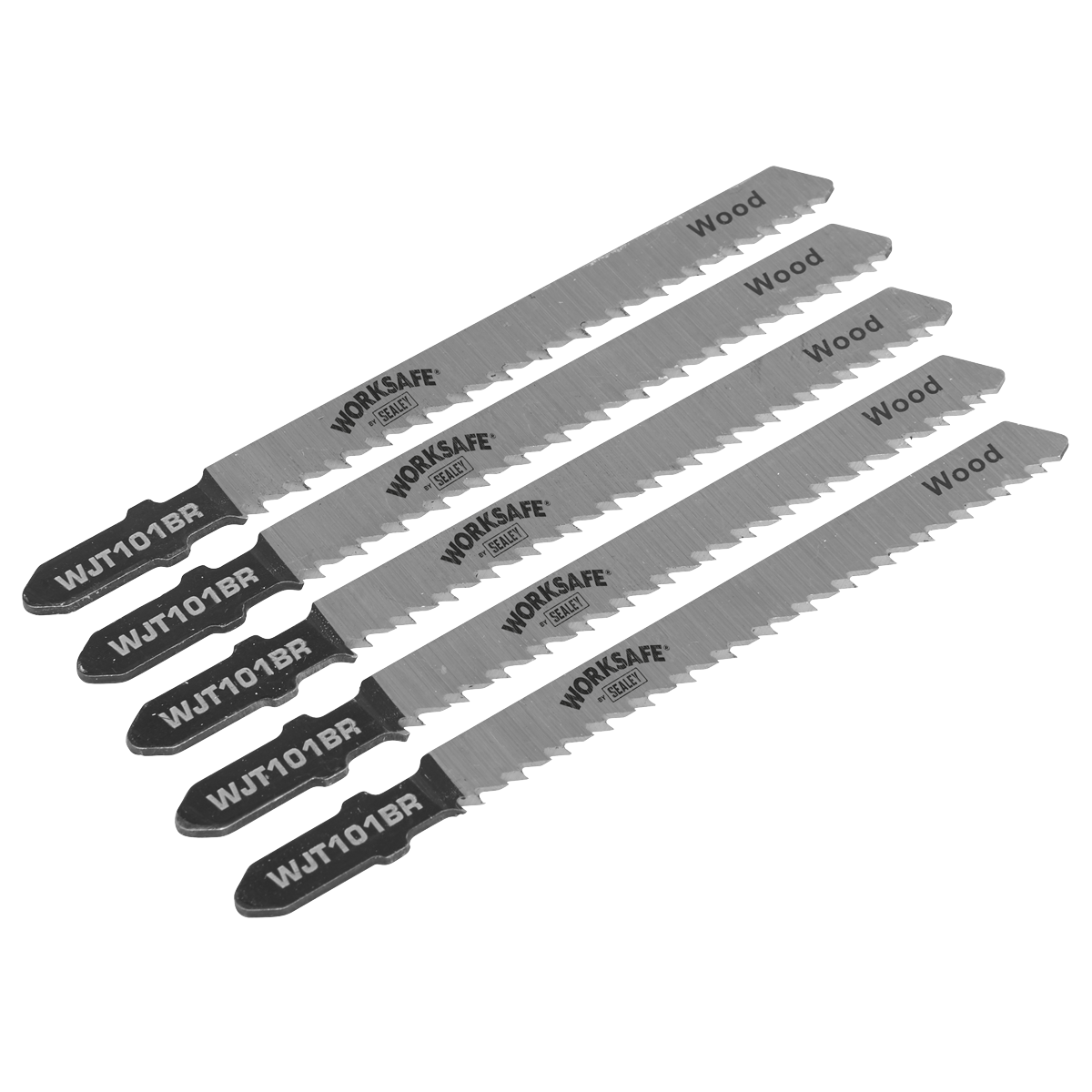 Sealey WJT101BR Jigsaw Blade for Wood & Plastics 75mm 10tpi - Pack of 5
