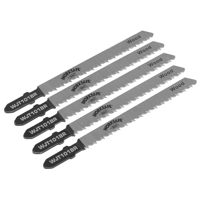 Sealey WJT101BR Jigsaw Blade for Wood & Plastics 75mm 10tpi - Pack of 5