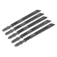 Sealey WJT111C Jigsaw Blade for Soft Wood & Plastics 75mm 8tpi - Pack of 5