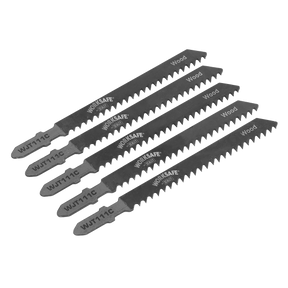 Sealey WJT111C Jigsaw Blade for Soft Wood & Plastics 75mm 8tpi - Pack of 5
