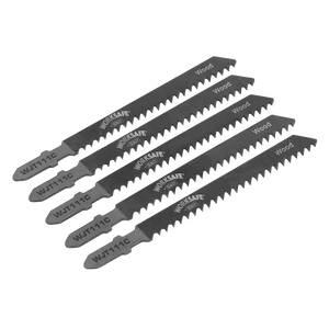 Sealey WJT111C Jigsaw Blade for Soft Wood & Plastics 75mm 8tpi - Pack of 5