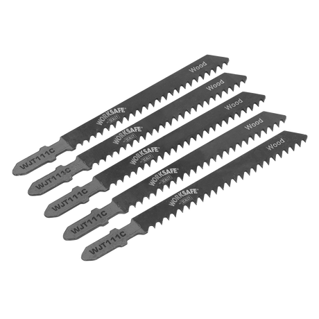 Sealey WJT111C Jigsaw Blade for Soft Wood & Plastics 75mm 8tpi - Pack of 5