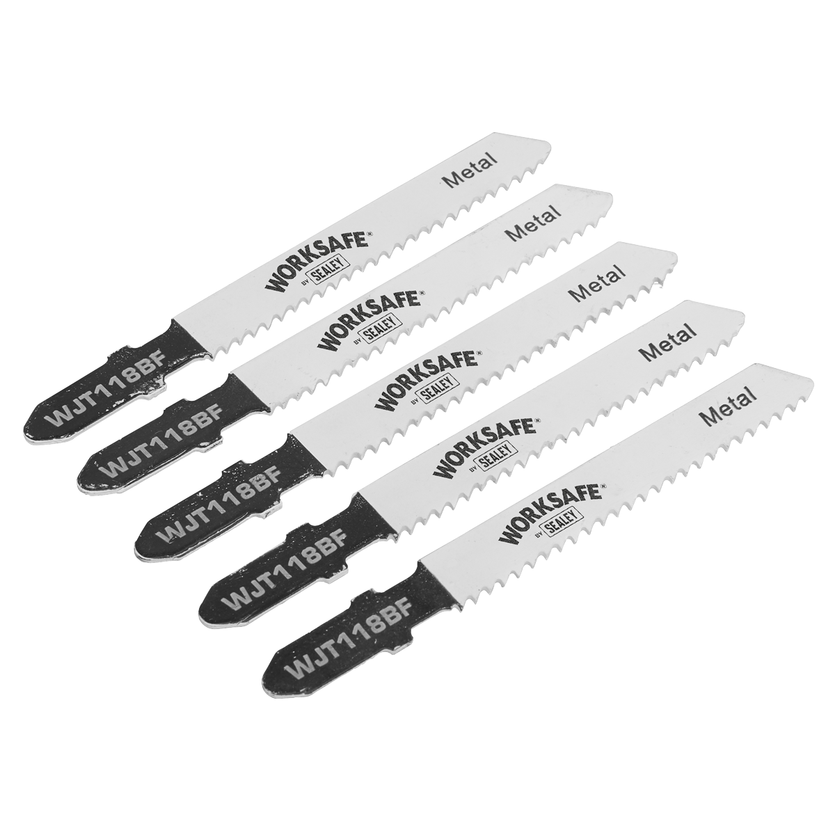 Sealey WJT118BF Worksafe® Jigsaw Blade for Metal 55mm 12tpi - Pack of 5