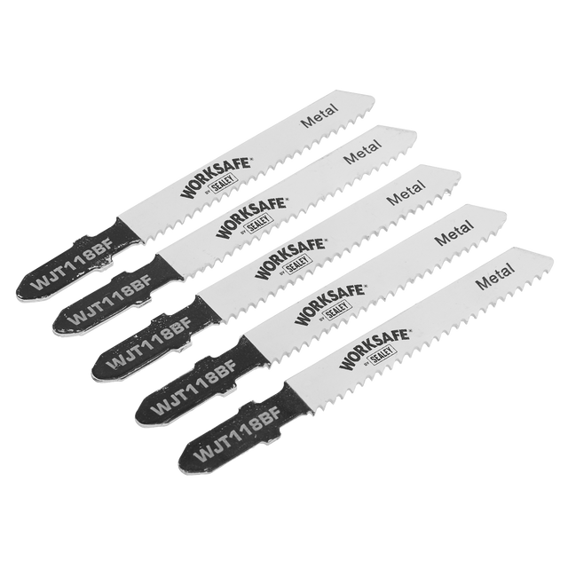 Sealey WJT118BF Worksafe® Jigsaw Blade for Metal 55mm 12tpi - Pack of 5