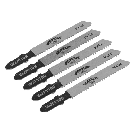 Sealey WJT118B Worksafe® Jigsaw Blade for Metal 55mm 12tpi - Pack of 5