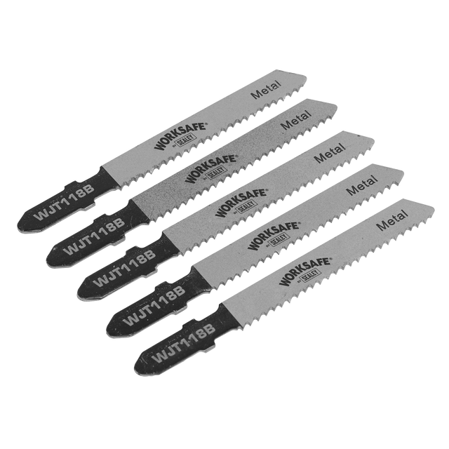 Sealey WJT118B Worksafe® Jigsaw Blade for Metal 55mm 12tpi - Pack of 5
