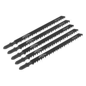 Sealey WJT144D Jigsaw Blade for Wood 75mm 6tpi - Pack of 5