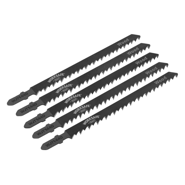 Sealey WJT144D Jigsaw Blade for Wood 75mm 6tpi - Pack of 5