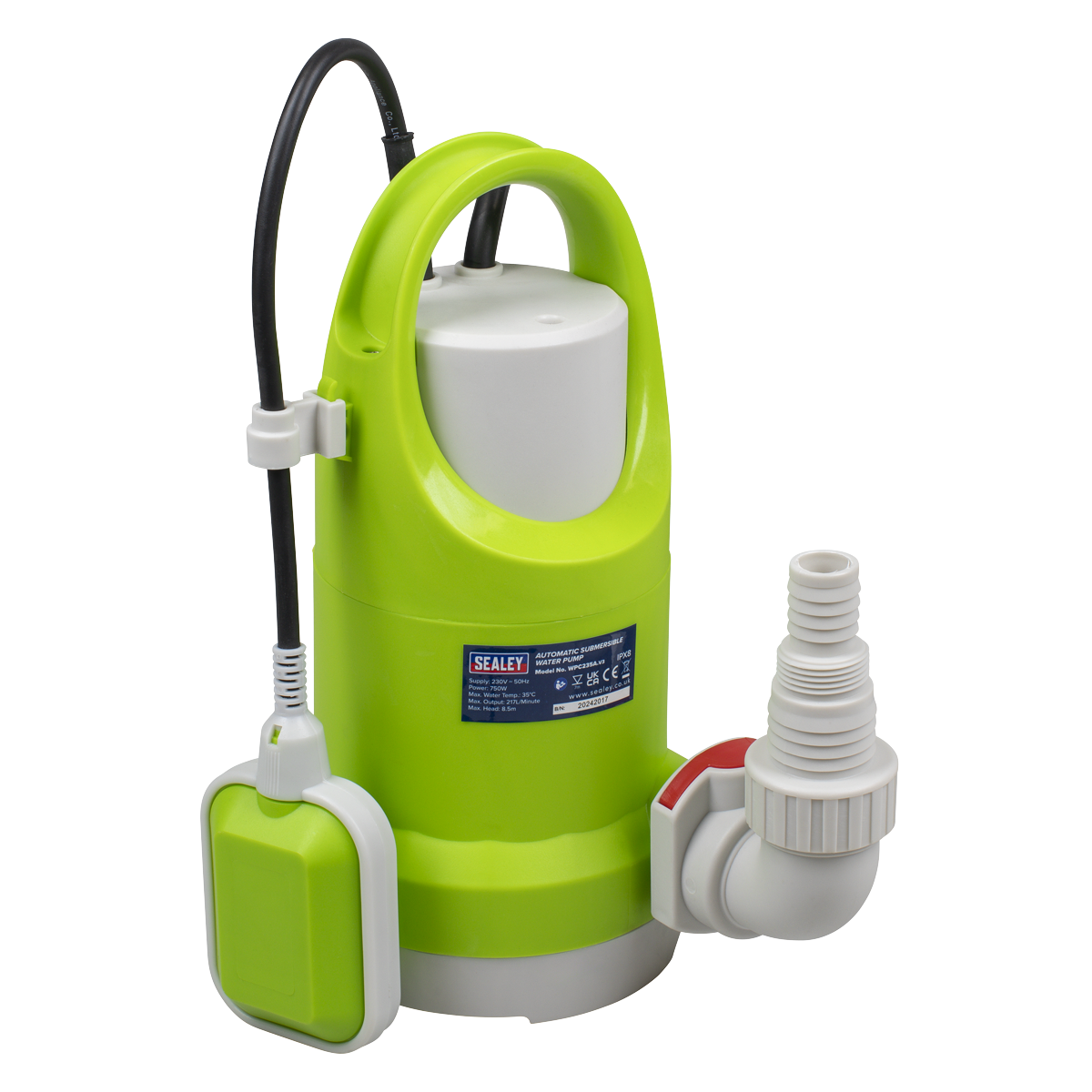 Sealey WPC235A Submersible Dirty Pump Automatic 217L/min 230V