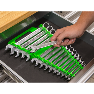 Sealey WR08HV Premier Spanner Rack Capacity 15 Spanners - Hi-Vis Green - additional view 2