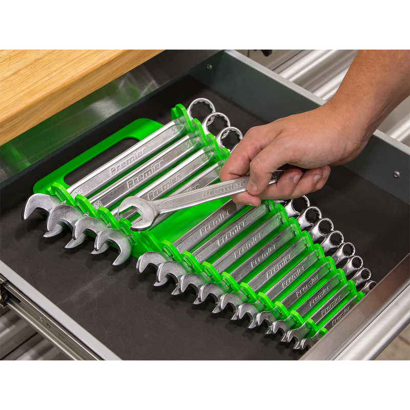 Sealey WR08HV Premier Spanner Rack Capacity 15 Spanners - Hi-Vis Green - additional view 2