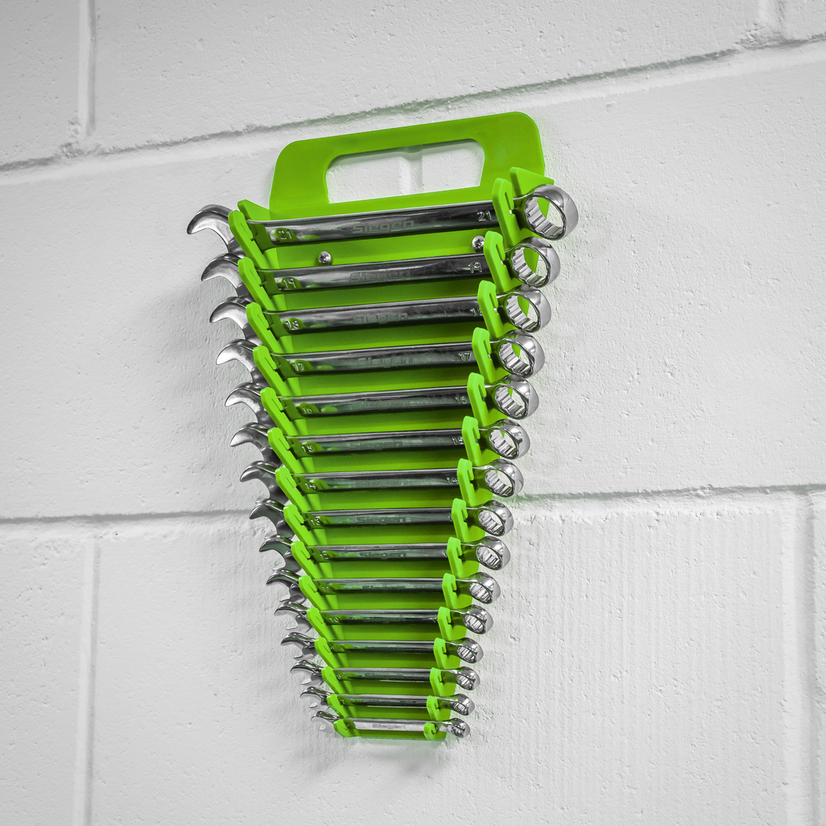 Sealey WR08HV Premier Spanner Rack Capacity 15 Spanners - Hi-Vis Green - additional view 8