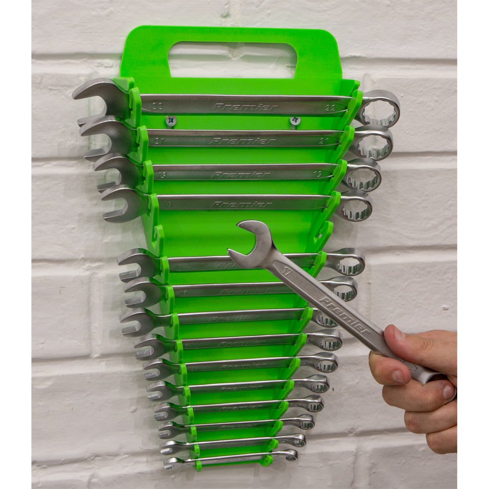 Sealey WR08HV Premier Spanner Rack Capacity 15 Spanners - Hi-Vis Green - additional view 3