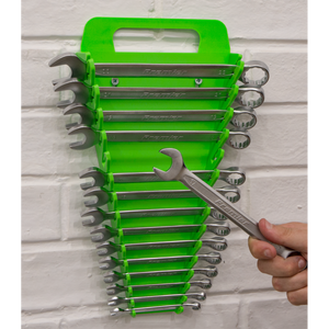 Sealey WR08HV Premier Spanner Rack Capacity 15 Spanners - Hi-Vis Green - additional view 3