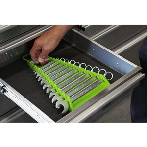 Sealey WR09HV Premier Reverse Spanner Rack Capacity 15 Spanners - Hi-Vis Green - additional view 6