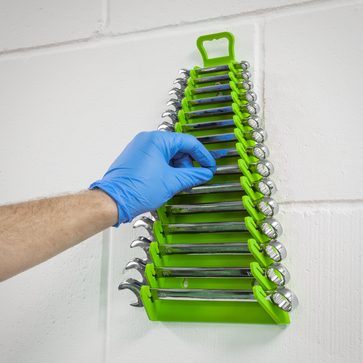 Sealey WR09HV Premier Reverse Spanner Rack Capacity 15 Spanners - Hi-Vis Green - additional view 10