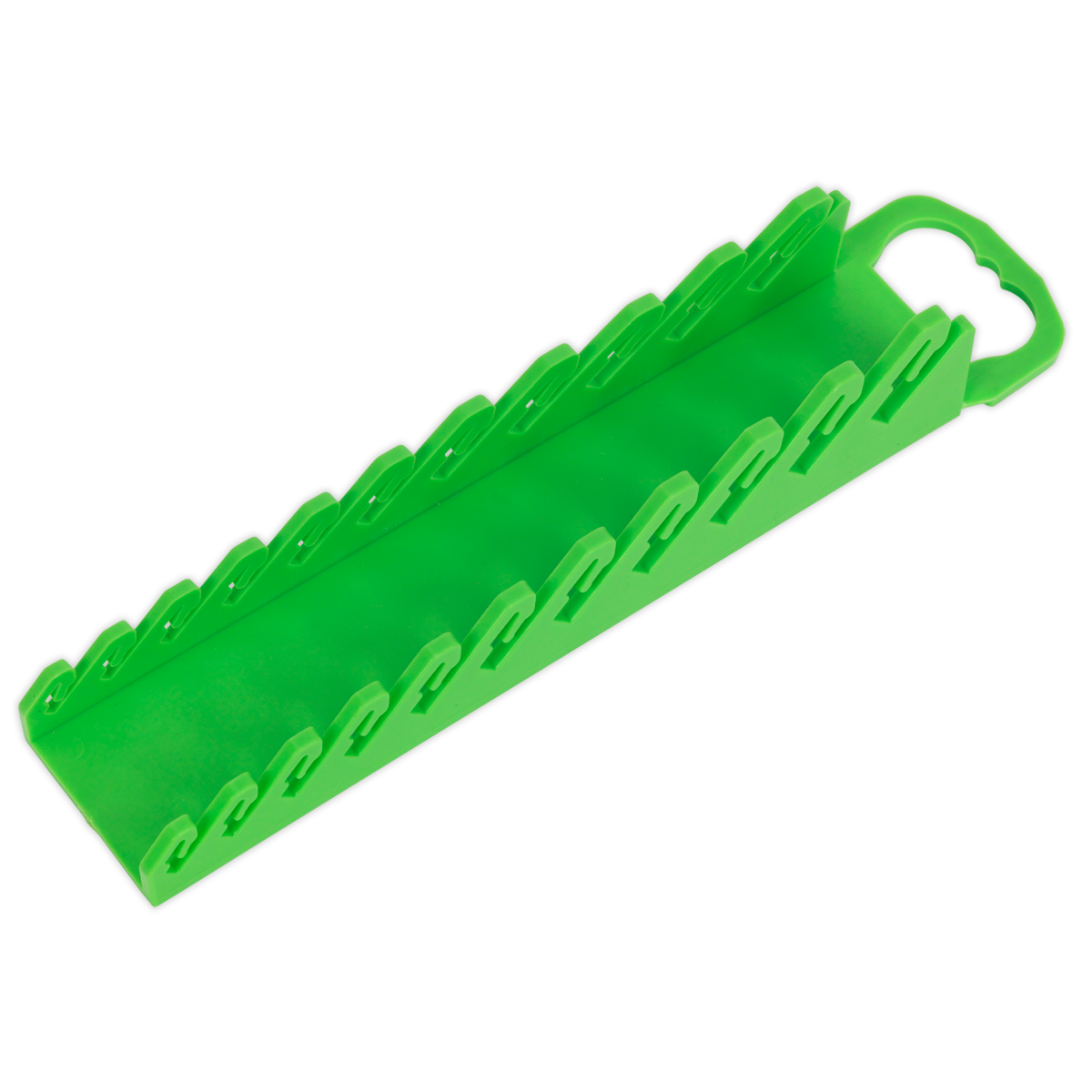 Sealey WR10HV Premier Spanner Rack Capacity 10 Stubby Spanners - Hi-Vis Green