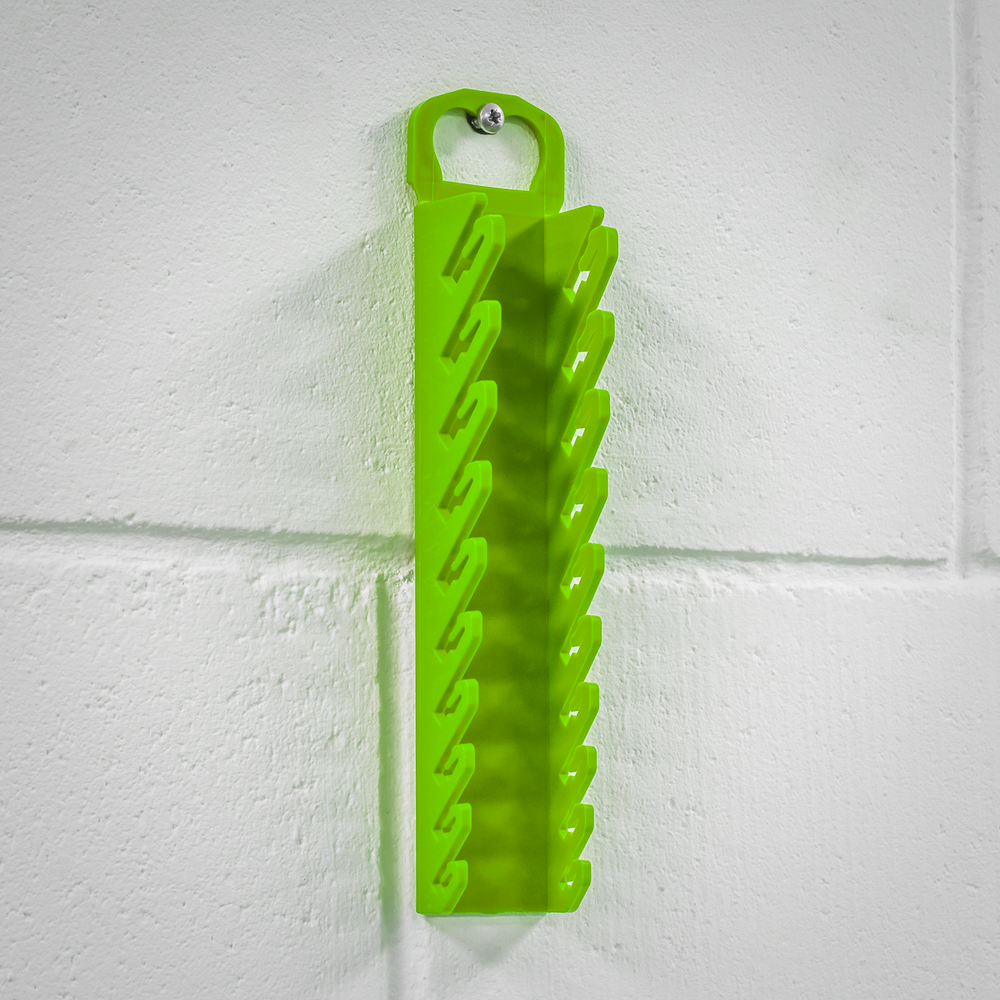 Sealey WR10HV Premier Spanner Rack Capacity 10 Stubby Spanners - Hi-Vis Green - additional view 3
